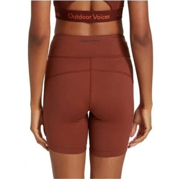 NWT Outdoor Voices Move Free 6" Biker Short XXS Saddle Brown Workout - Picture 4 of 9